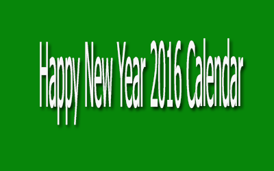 Happy New Year 2016 Calendar