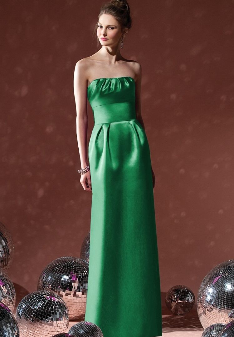 green long bridesmaid dress