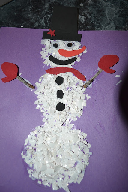 Snowman Crafts for Kids Eggshell Snowman makes a fun science lesson for kids.