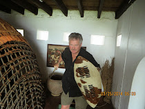 FWT with Zulu shield and spear, Fort Nongqayi Museum, Eshowe, Zululand