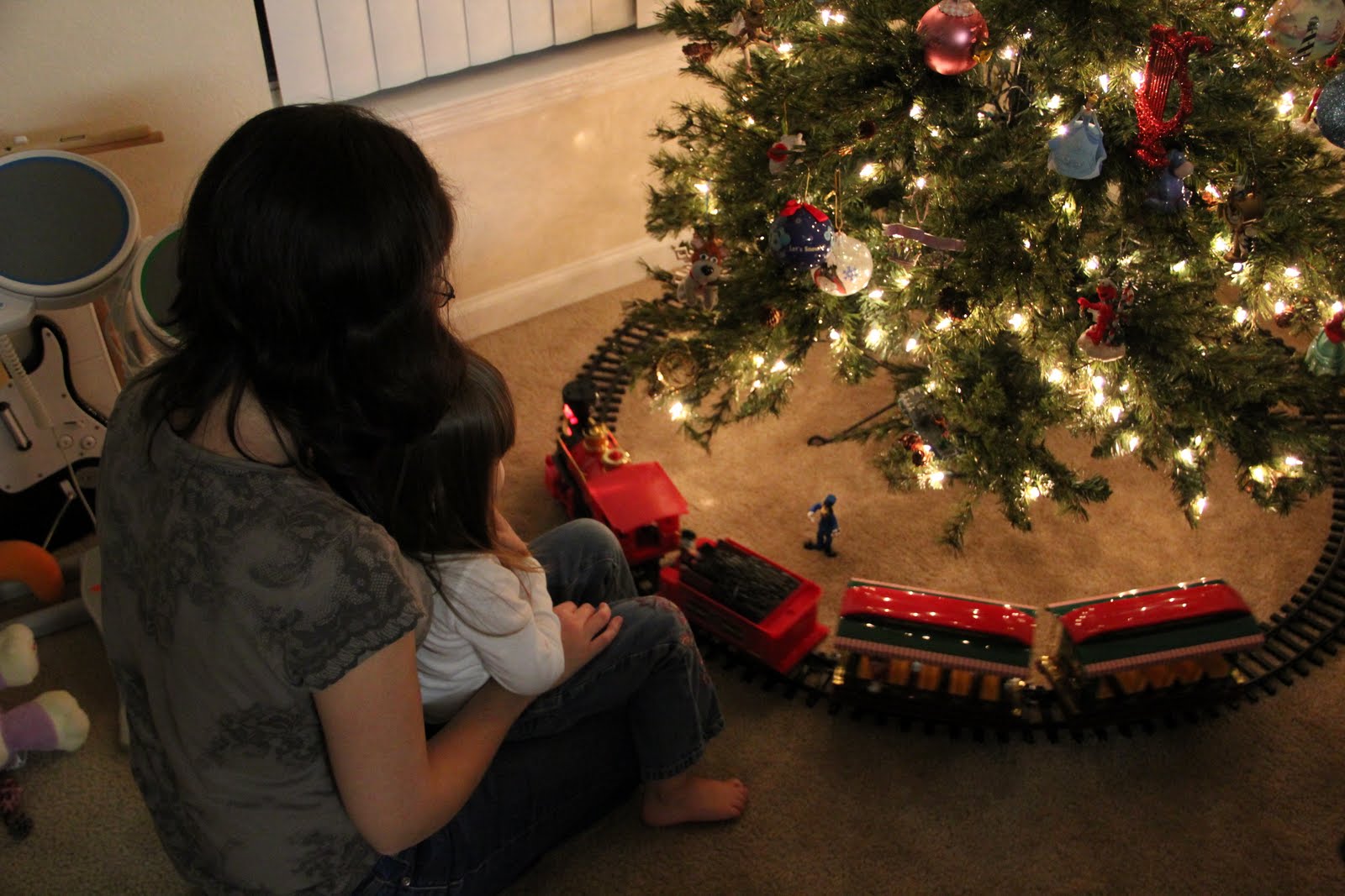 train around christmas tree tradition