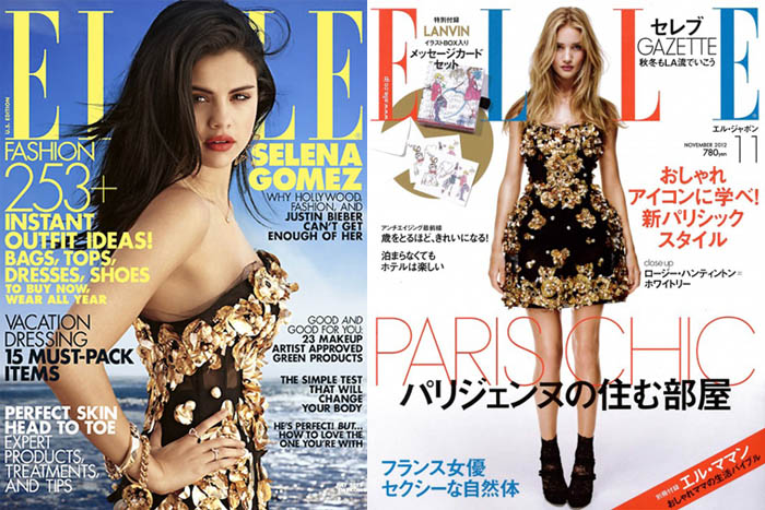 VENTOS BARROCOS_Elle_Selena Gomez na capa da revista Elle_Vestido dourado Dolce & Gabbana_Vestido estilo barroco