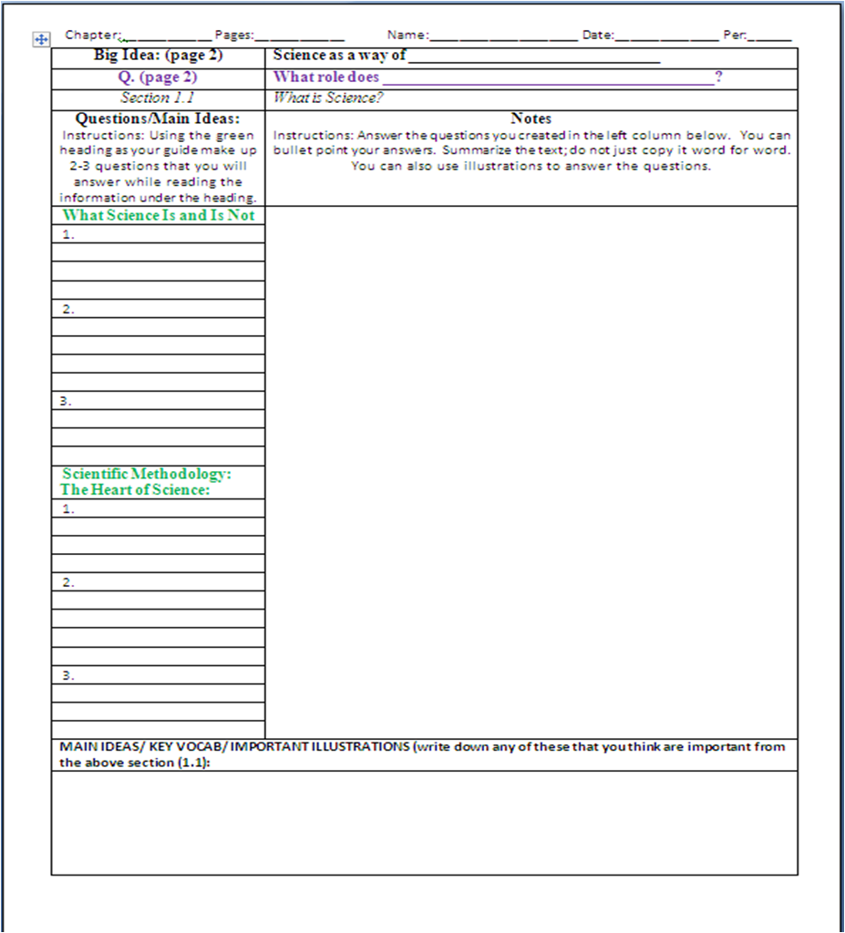 <strong>Cornell Notes Template Word</strong> - beepmunk Cornell notes template microsoft word