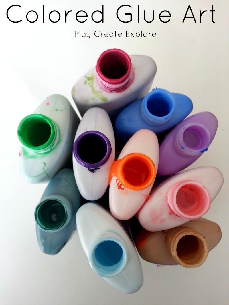 Play Create Explore Colored Glue Art