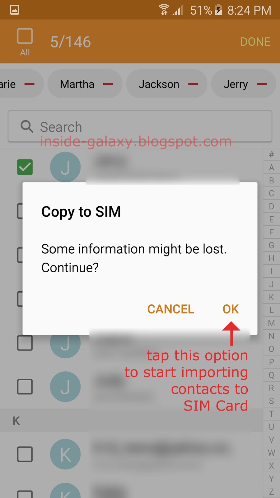 how to move contacts from sim card to phone samsung