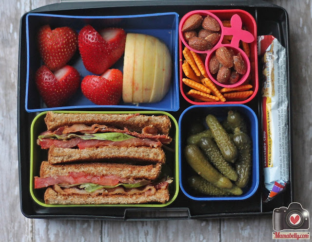 BLT school lunch sandwich in our Laptop Lunches lunchbox - www.mamabelly.com
