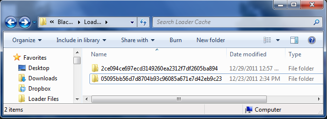 Open BB Cache Folder Playbook
