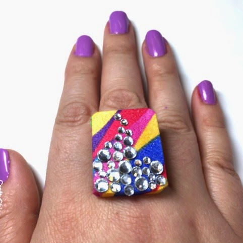 iLoveToCreate Blog: Flashy Fabric Statement Rings