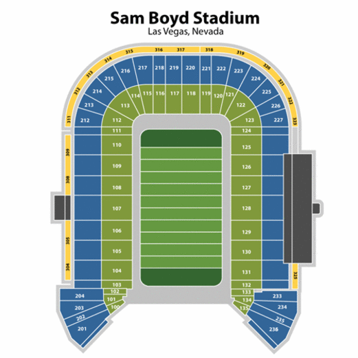 Sam Boyd Stadium Club Seating Chart