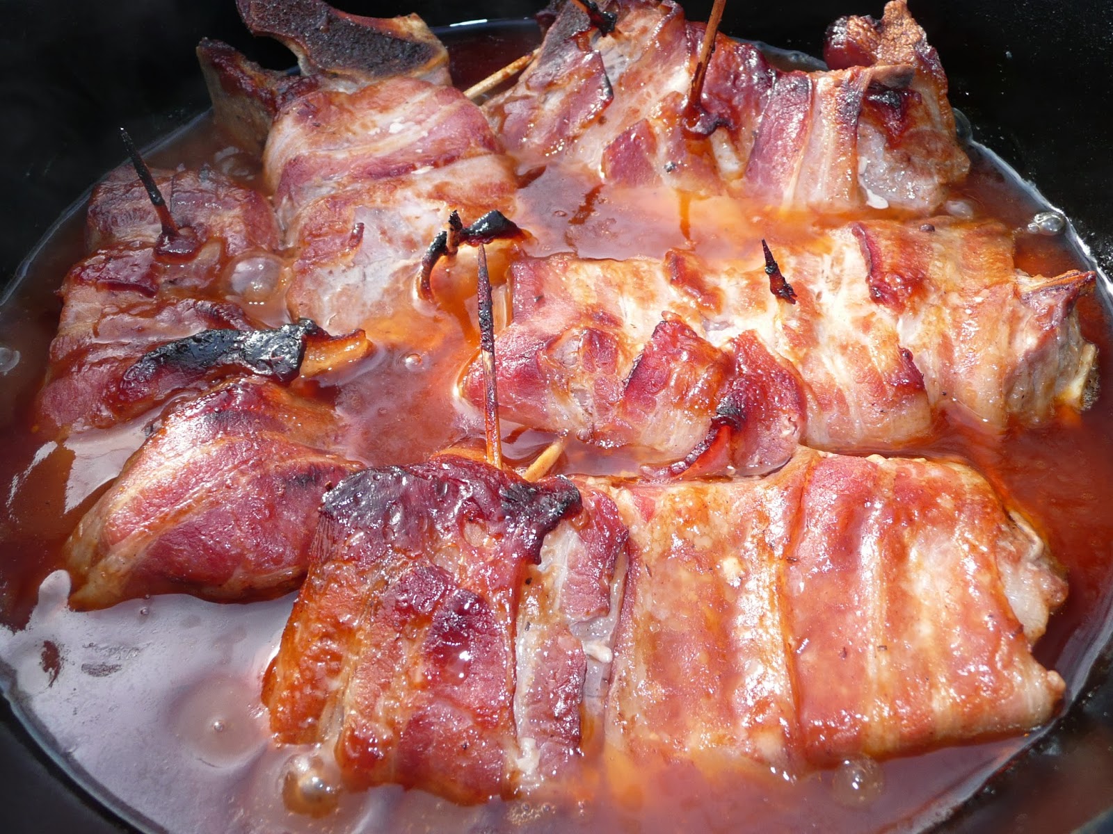 Everyday Dutch Oven Bacon Wrapped BBQ Country Ribs