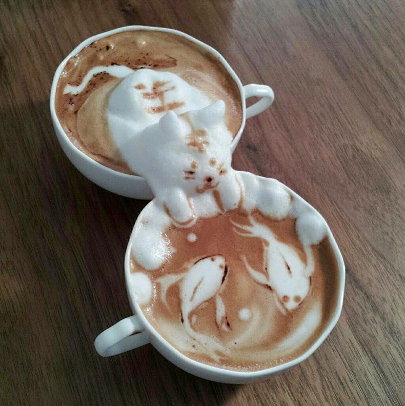 amazing 3D coffe art by Kazuki Yamamoto
