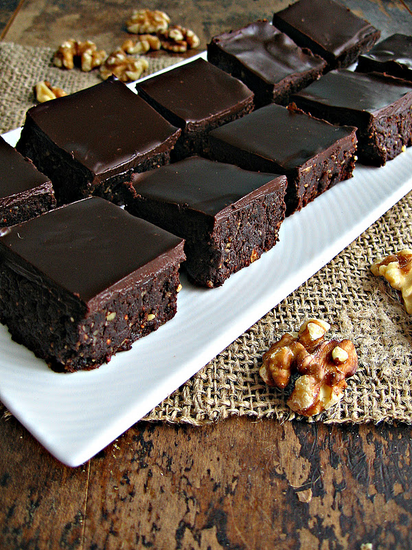 sweetsugarbean In The Raw Walnut & Date Brownies with Chipotle Ganache