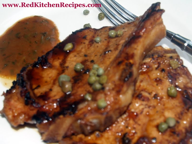 Red Kitchen Recipes Veal Loin Chops with Fond De Veau