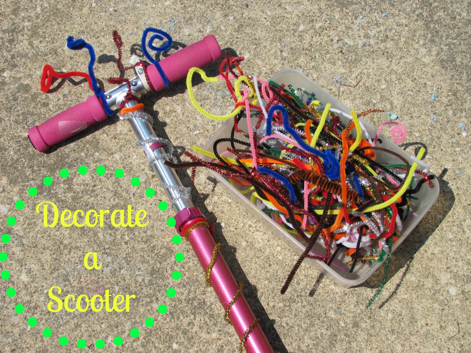 The Chocolate Muffin Tree Scooter Decorations with Pipe Cleaners