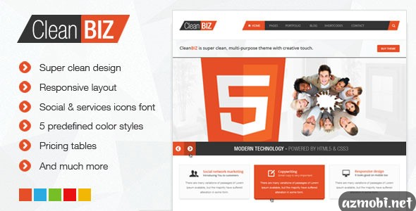 CleanBIZ – Multipurpose HTML5 Template
