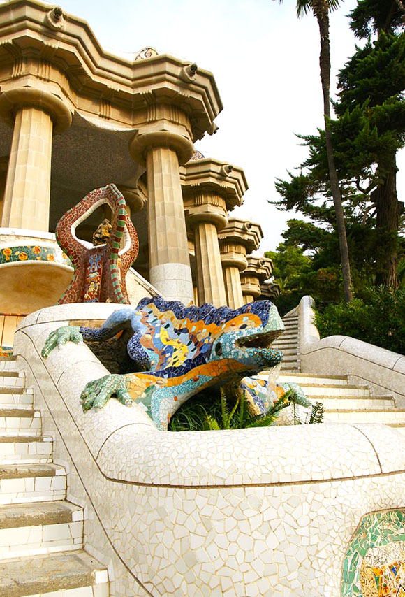 O lagarto-dragão no Parc Güell
