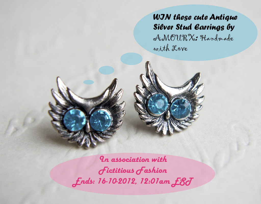 win Antique silver stud earrings by Amourx @ Fictitious Fashion