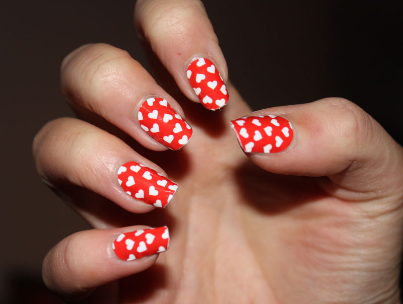 I have been waiting to use these heart nail wraps by Myleene Klass for a
