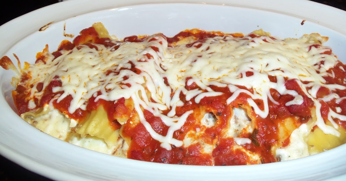 High Calorie Recipes Cheese Stuffed Manicotti in Marinara Sauce