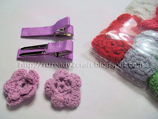 DIY embellished crochet applique on lined hair clips embellished crochet applique on lined hair clips craft