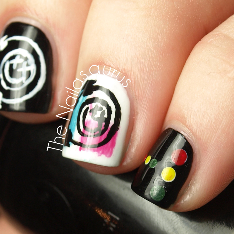 Blink 182 Nail Art What S My Age Again The Nailasaurus Uk Blink 182 Freehand Nail Art