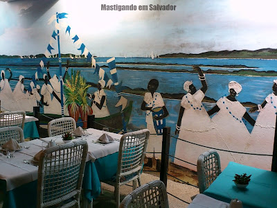 Restaurante Yemanjá: Painel no salão principal