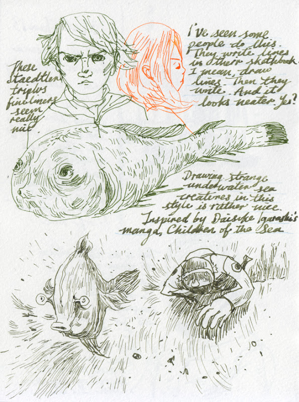 Staedtler Triplus Fineliner + Noodler's Ahab title=