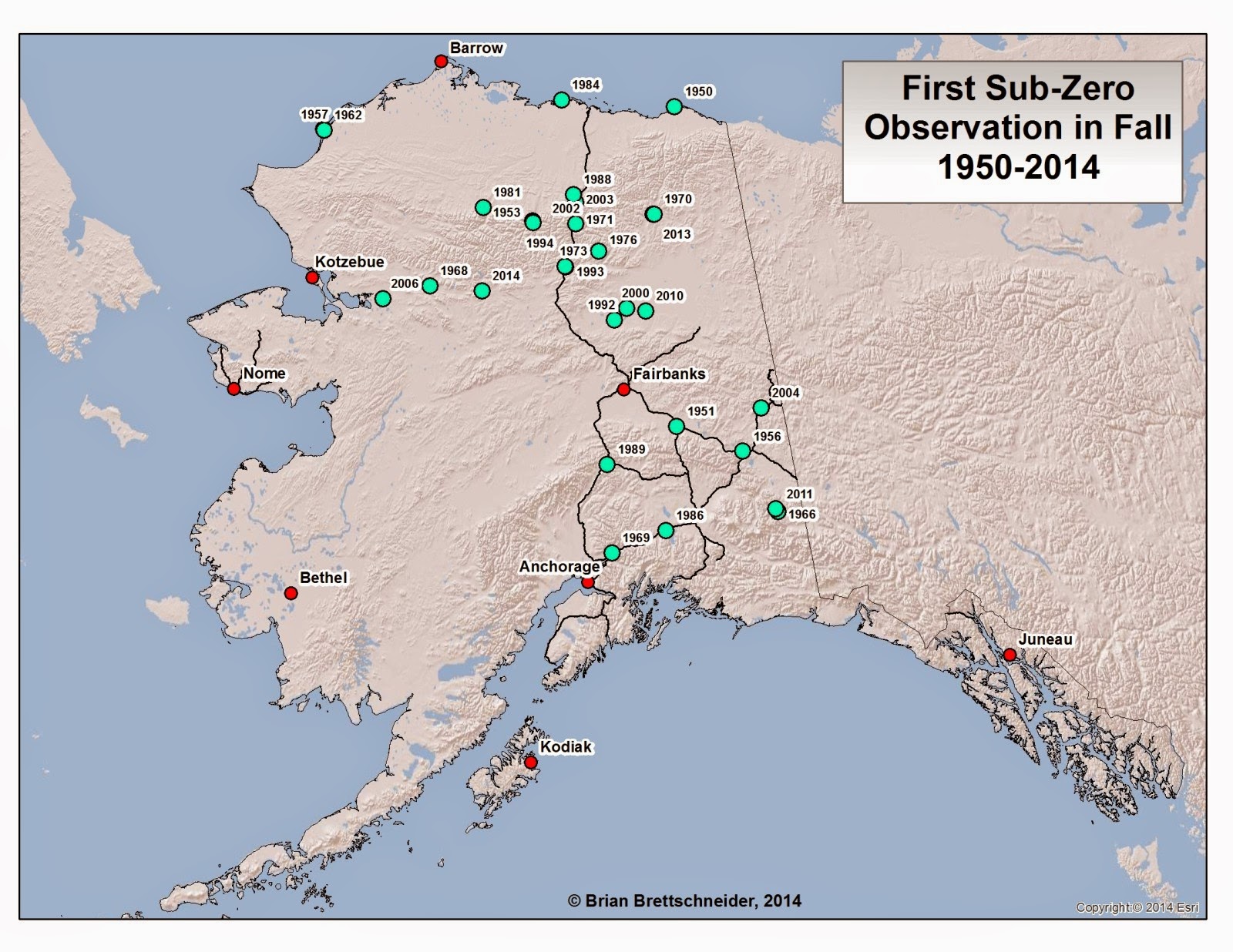 Deep Cold Alaska Weather & Climate First SubZero Day