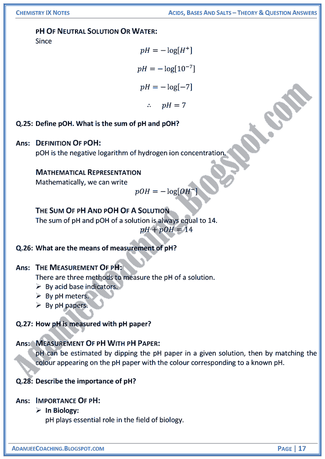 Acids and bases essay