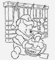6 pooh bear christmas coloring pages
