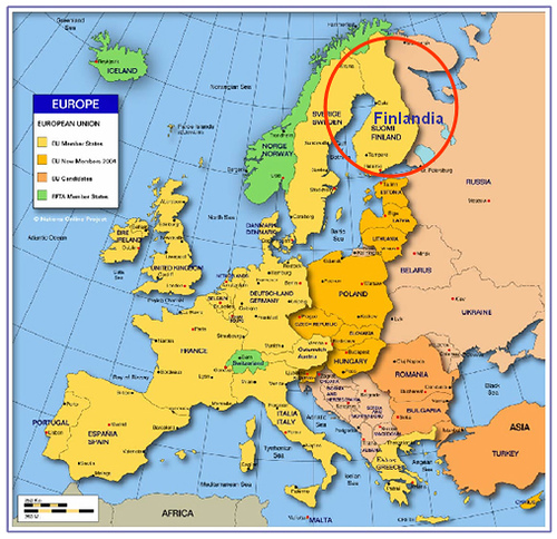 Mapa Finlandia