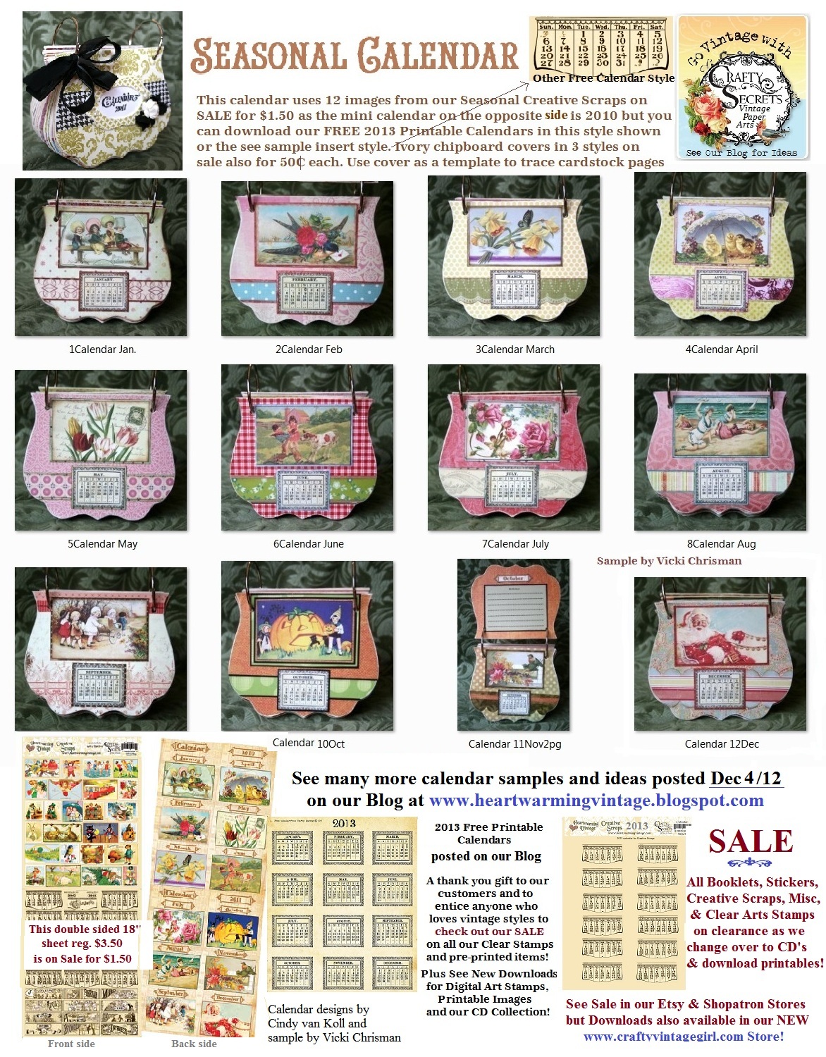 Crafty Secrets Heartwarming Vintage Ideas and Tips Vintage Calendar