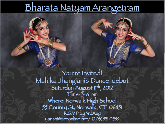 Mahika’s Arangetram: Invite