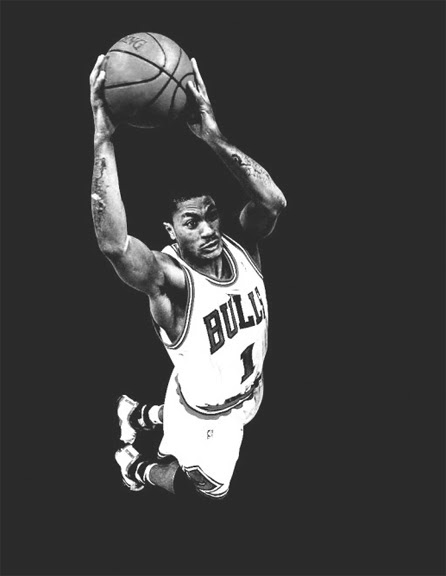 derrick rose black and white