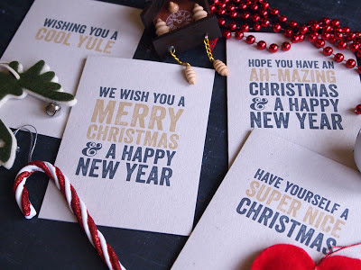 Alfies Studio Typographic Christmas cards.
