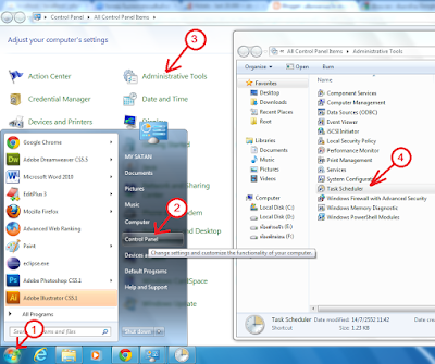 เปิดโปรแกรม Task Scheduler