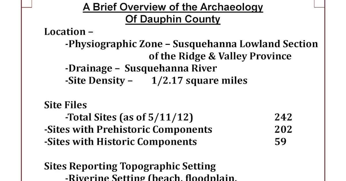 This Week In Pennsylvania Archaeology Dauphin County