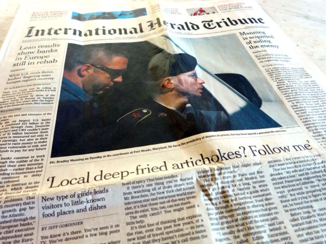 The International Herald Tribune, Wednesday July 31, 2013, Page 1 The International Herald Tribune, Wednesday July 31, 2013, Page 1