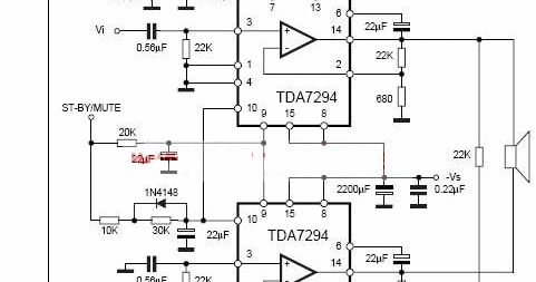 Bridge Power Amplifier Using TDA7294 | Circuit Schematic learn
