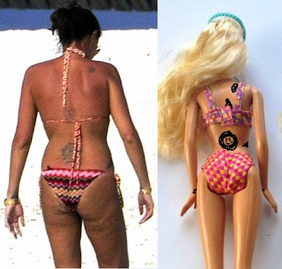 Tamara Ecclestone looks like Barbie doll bikini tats funny