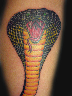 Scary King Cobra Snake Tattoo Design