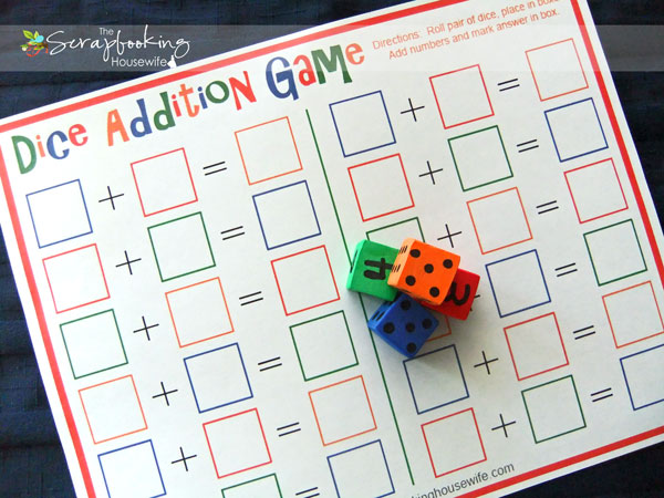 Dice Addition Worksheet Pdf - dice math and games on pinterest1000