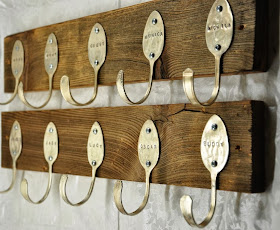 Timber and vintage spoons hook rack