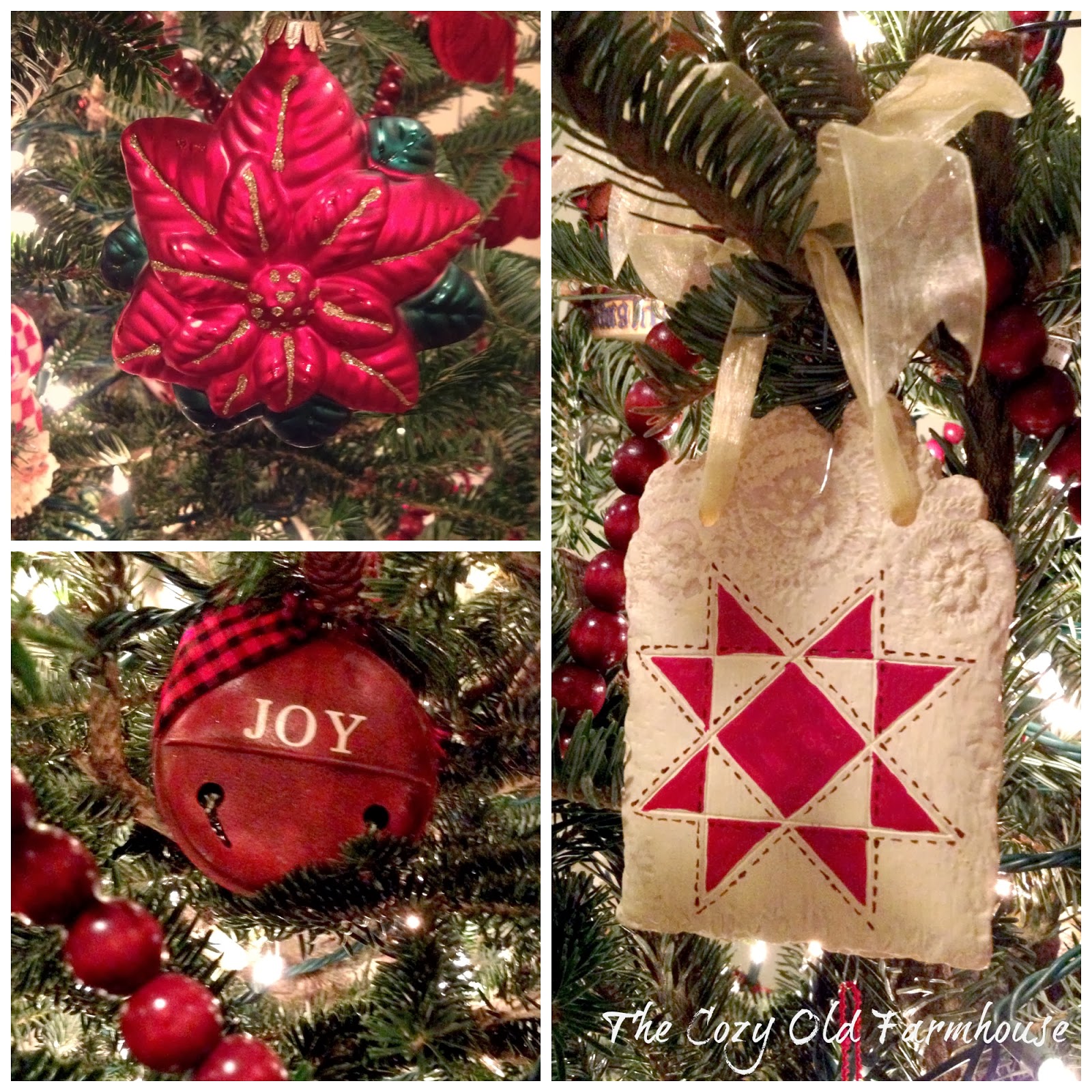 The Cozy Old "Farmhouse" Red and White Nordic Christmas Tree