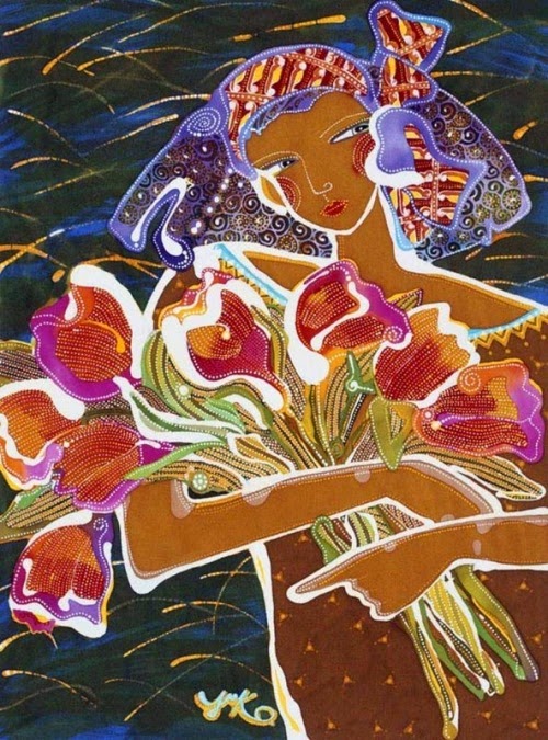 Indonesian Batik painting made by Yuko Nakata