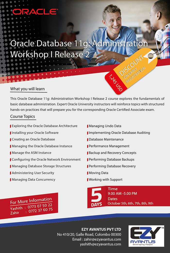 Oracle Databse 11g: Administration Workshop I Release 2.