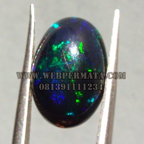 Batu Black Oval Kalimaya, Permata Black opal, Kalimaya hitam