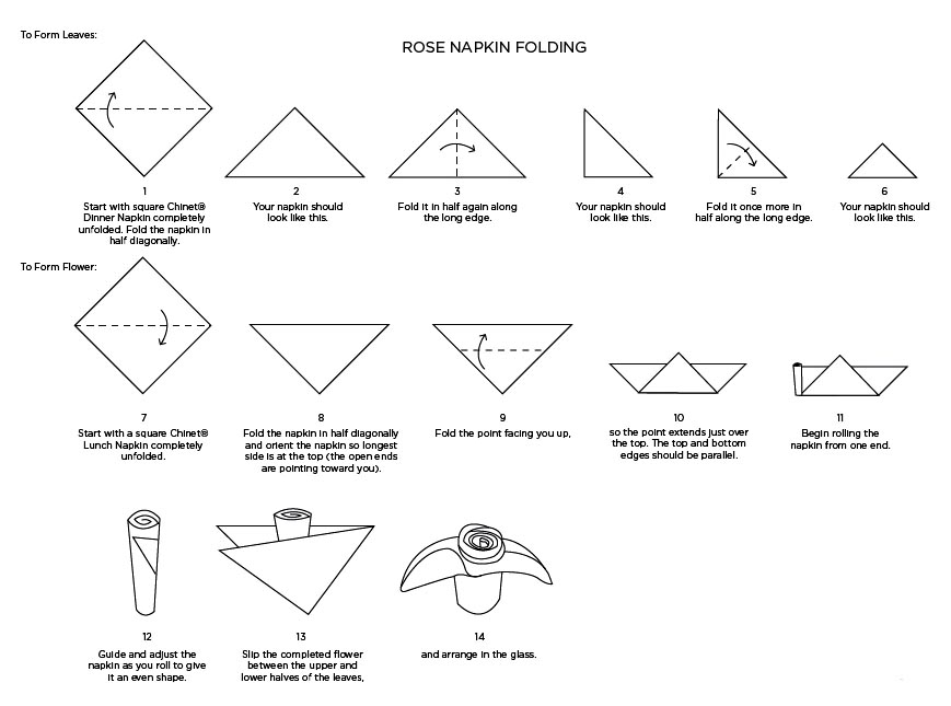 Paper Napkins Folding Instructions Paper Napkin Folding Charts Paper Napkins Folding Instructions Paper Napkin Folding Charts