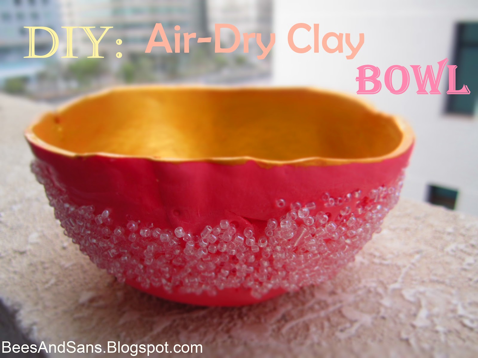 Bee's And San's DIY AirDry Clay Bowl with Beads
