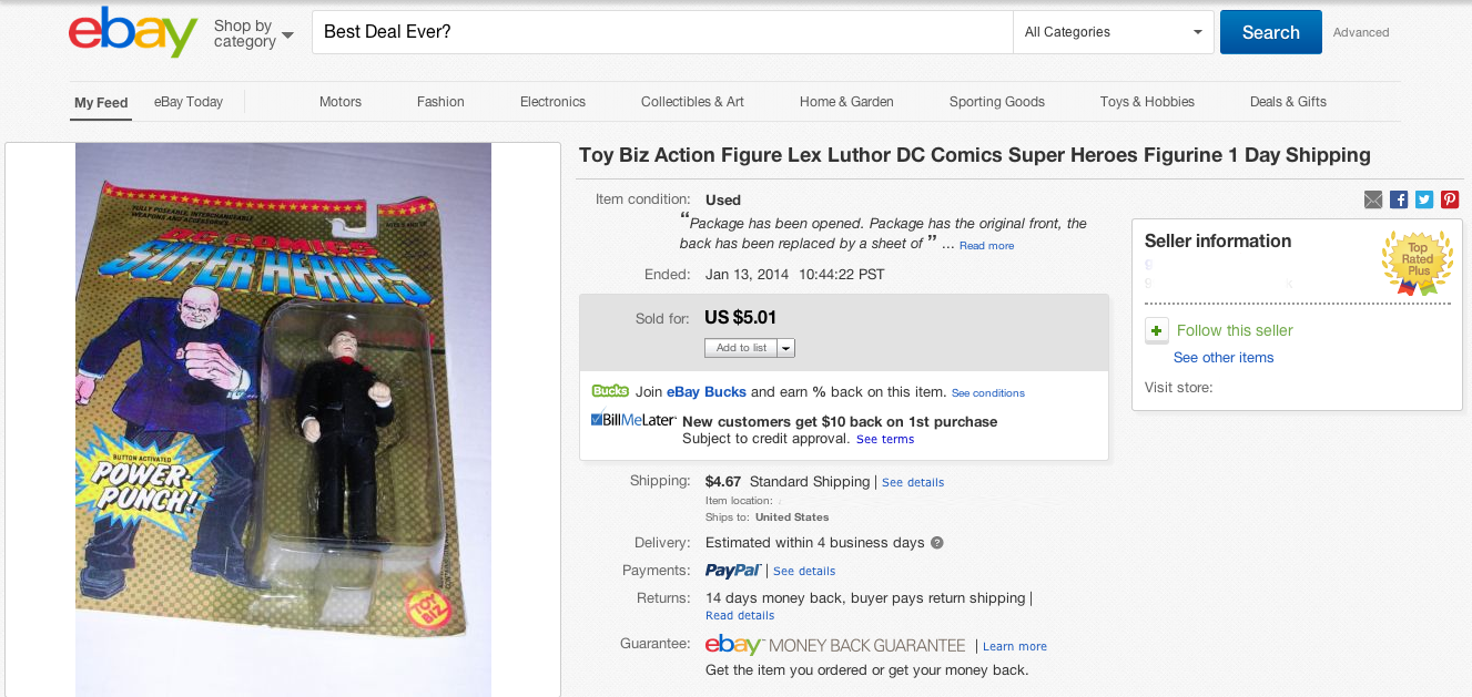 GeekSummit nabs Super Rare ToyBiz DC Comics Super Heroes Lex Luthor Prototype • ToyBiz bought the rights to get in on the Batman franchise creating a small 3 figure line of figures of characters from Batman the Movie starring Michael Keaton. • The line itself was made to directly take off from the popularity of the Kenner made Super Powers line. • Many of the figures from the line were near matches to their Kenner counterparts • The photos used internally to sell the line to DC were largely of Kenner figures used as either direct models OR repainted to stand as new characters to be in the line. • Lex Luthor was the most unique figure in the first pitch of 8 figures from the DC Super Heroes line • The Riddler was a new addition to the line-up though his early product photos as well as the production release were essentially a repainted Flash. • The line did later include versions of The Flash, Hawkman, Green Lantern, Aquaman, and Two-Face, all with original sculpts as well as all new sculpts featured in their product photography.